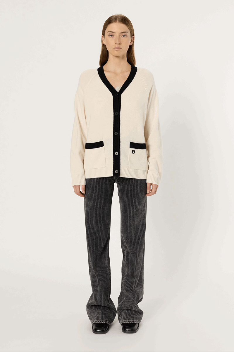 ESTER - Двухцветный кардиган из 100% шерсти