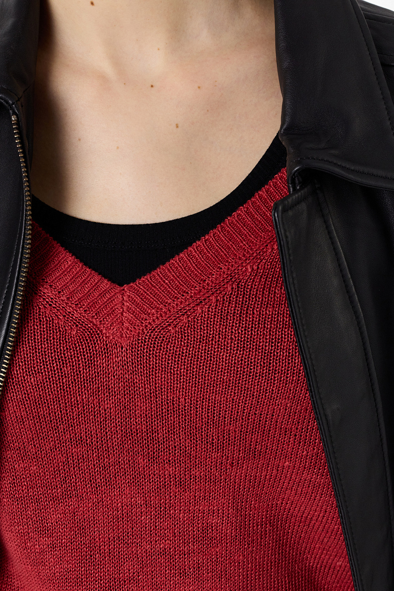 LYLOU - Пуловер из льна свободного кроя в красном цвете