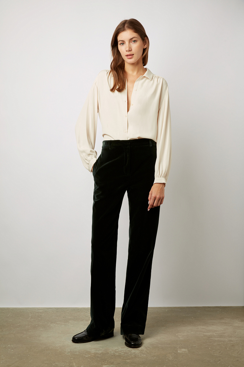 ELEONIE - Костюмные брюки прямого кроя из бархата