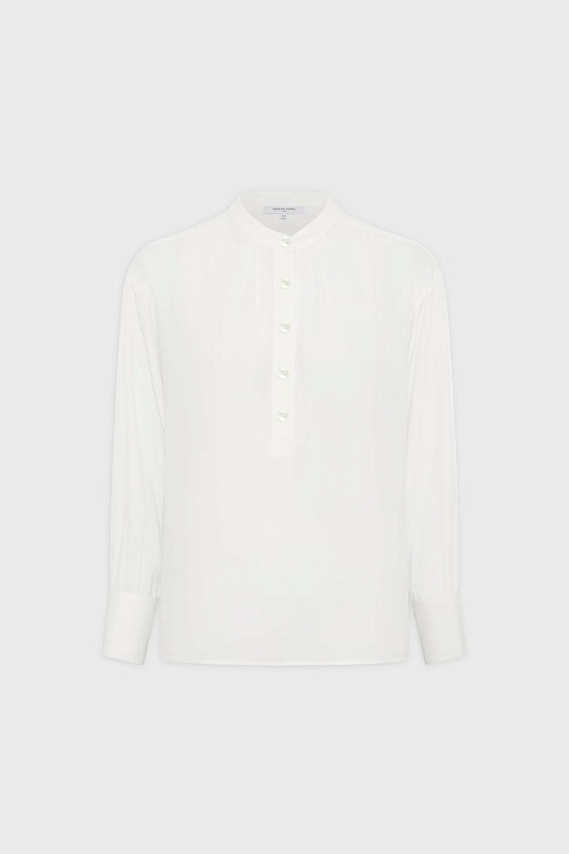 CEZANNE - Белая свободная блуза с тунисским воротником