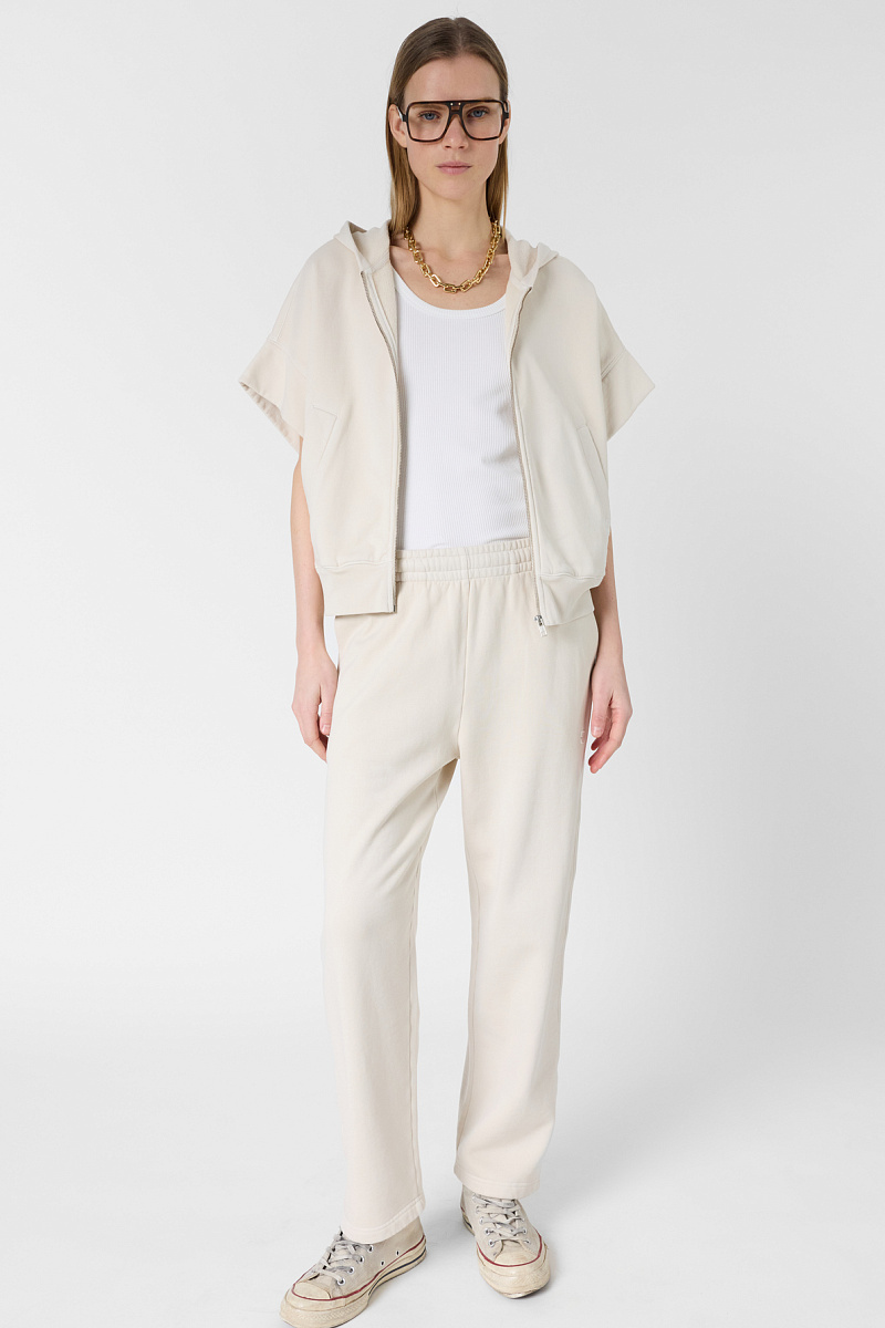 MILENE - Жилет-худи на молнии с капюшоном в цвете экрю