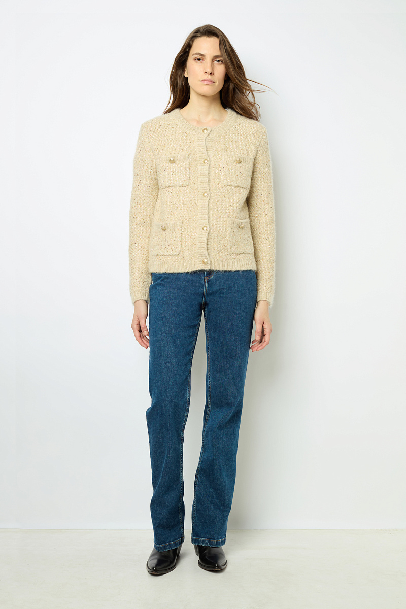 JANELLY - Теплый кардиган с пайетками