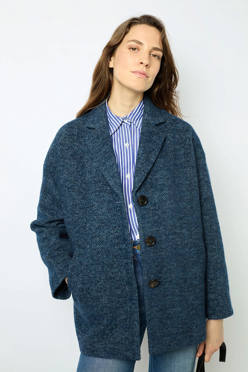 LEDA - Укороченное пальто с принтом "елочка"