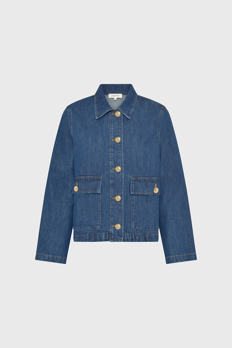 TAINA - Куртка из необработанного денима с золотистыми пуговицами