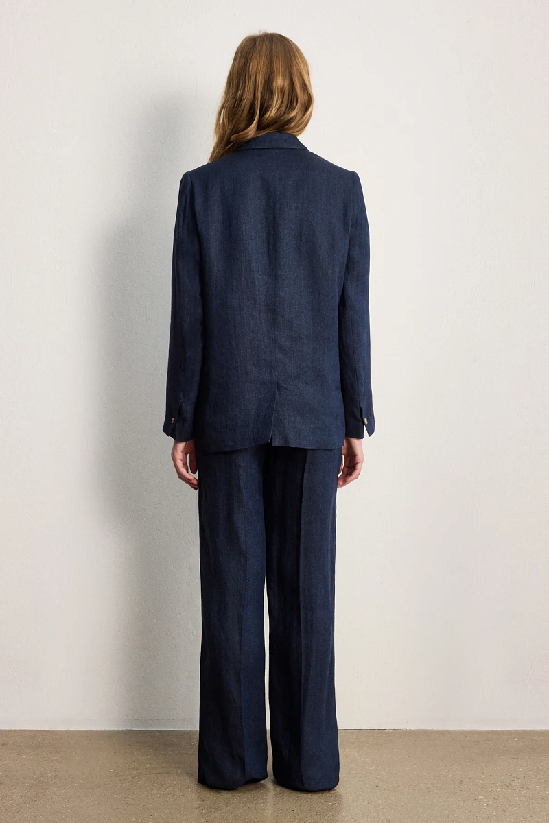 MAYSSA - Льняной жакет в елочку приталенного силуэта