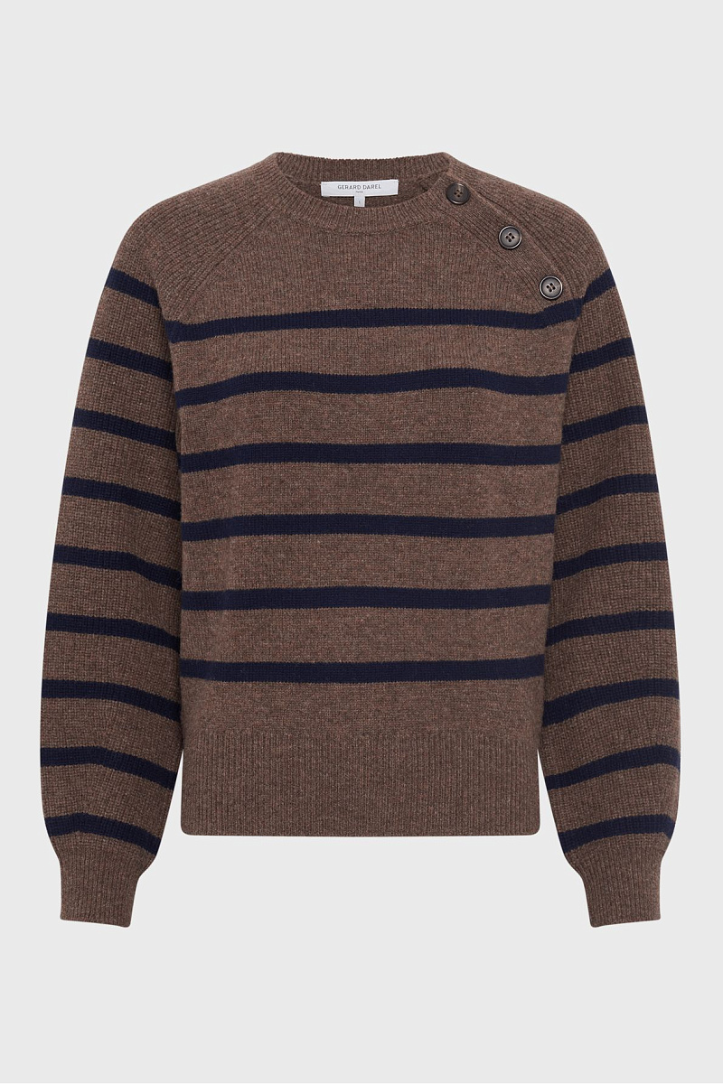 EDITH - Объемный свитер в полоску из 100% шерсти