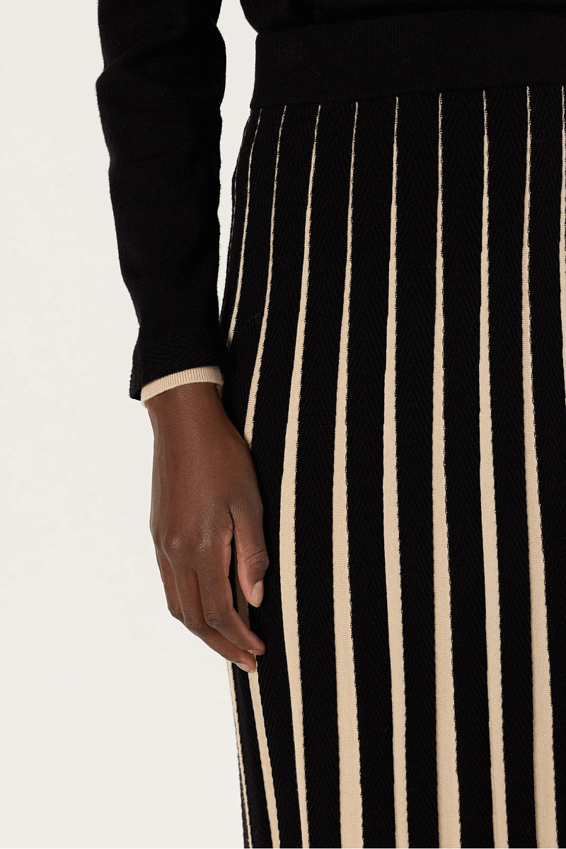 BIBIANE - Плиссированная контрастная юбка-миди