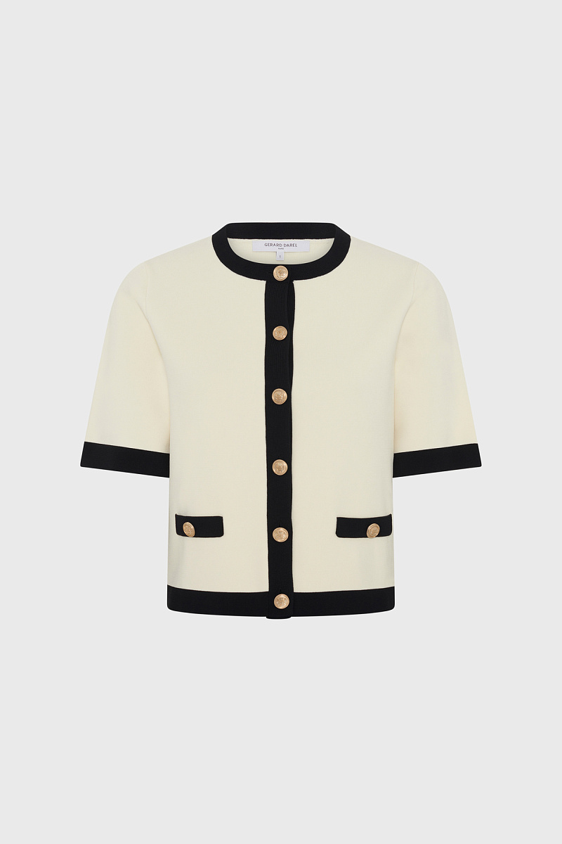 LAILA - Черно-белый вязаный жилет в ретро стиле