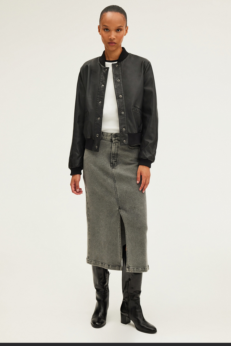 CLAUDIA - Черная юбка-миди из денима