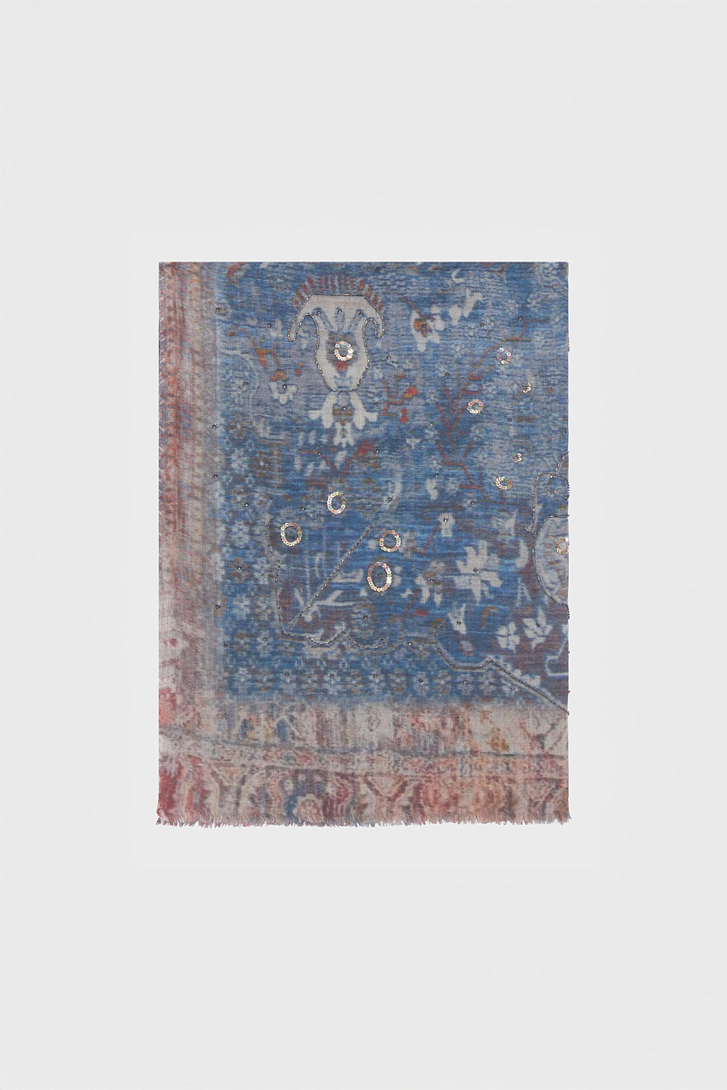 RACHELIA - Шарф с выцветшим эффектом и орнаментальным узором