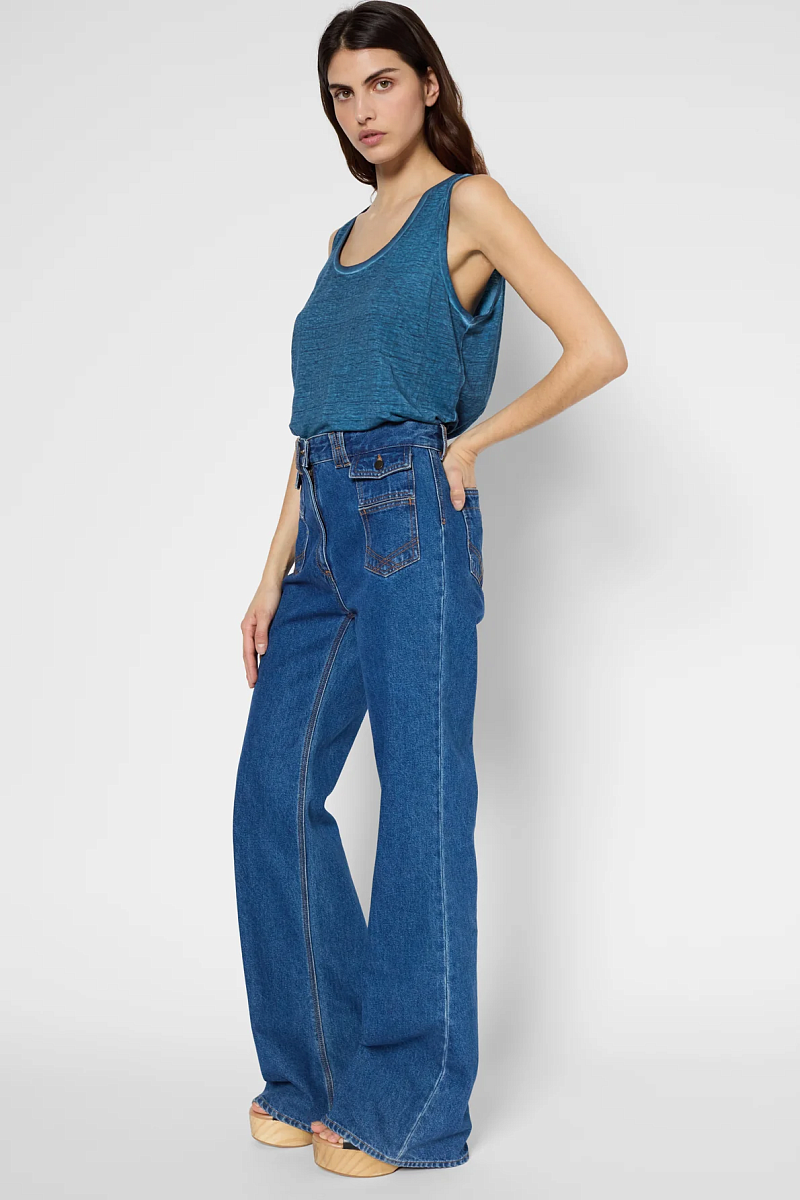 ANNA - Джинсы-клеш с высокой посадкой