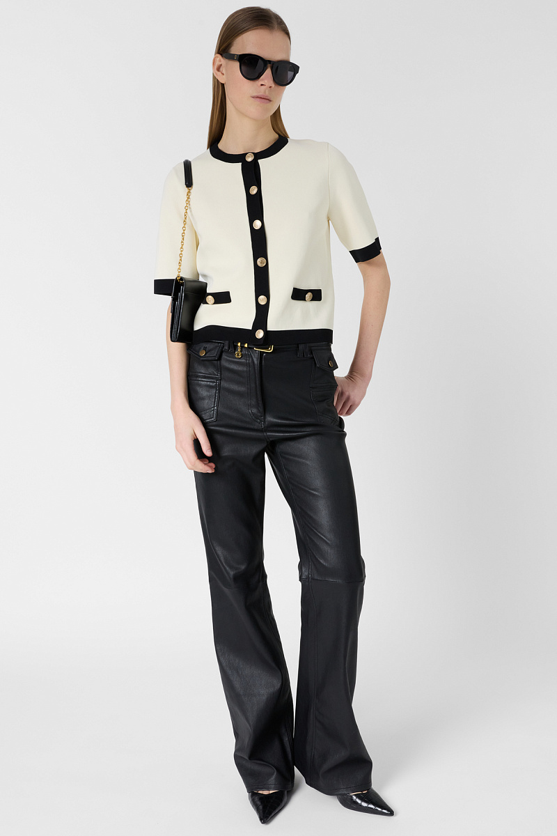 LAILA - Черно-белый вязаный жилет в ретро стиле