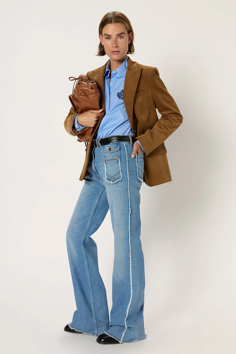 ANNA - Расклешенные джинсы с бахромой