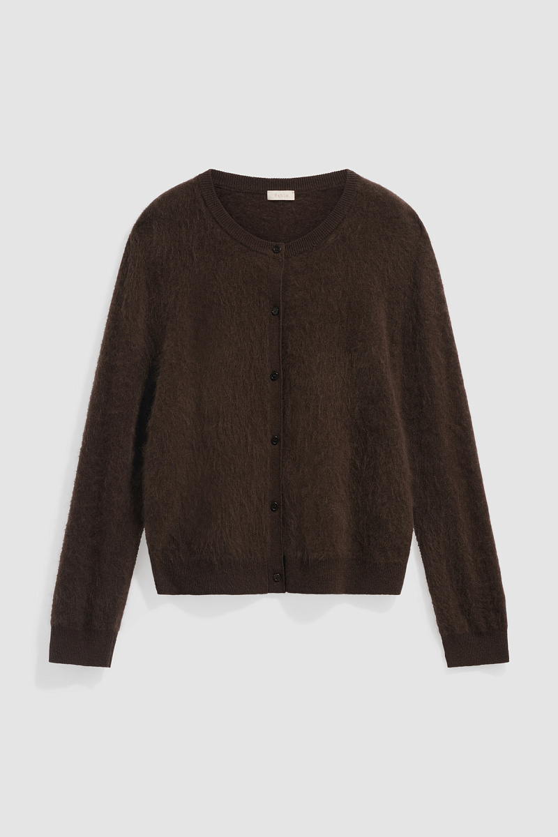 RUE - Коричневый кардиган из шерсти с начесом