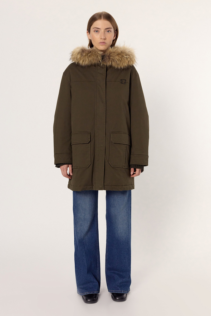MINA - Парка с капюшоном с меховой отделкой