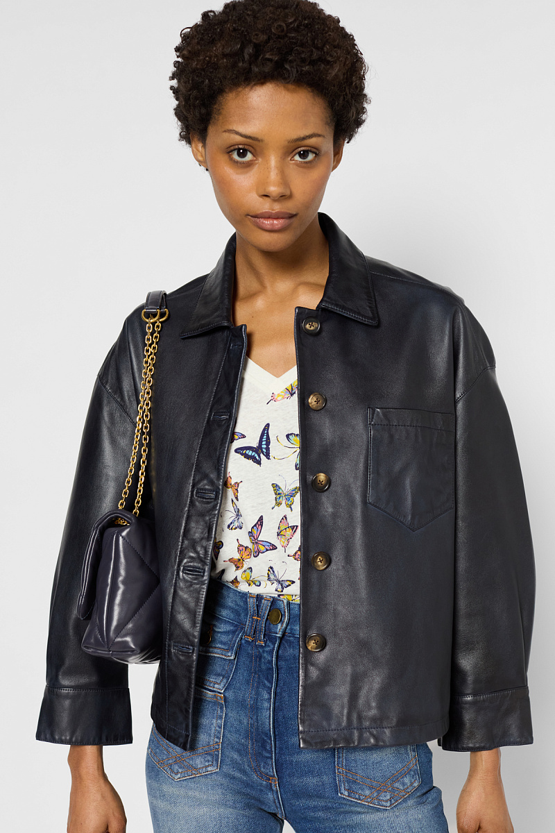 ROSALIE - Кожаная куртка оверсайз