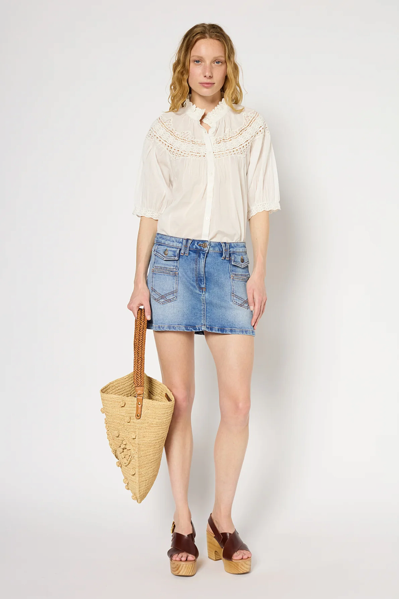 UMBER - Кружевная блуза из 100% хлопка