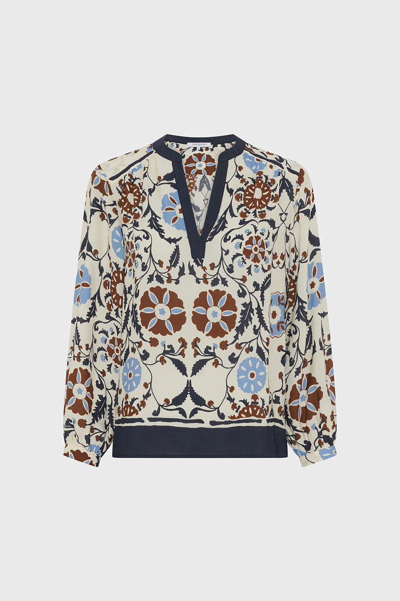CRYSTELLE - Блуза свободного кроя с растительным принтом