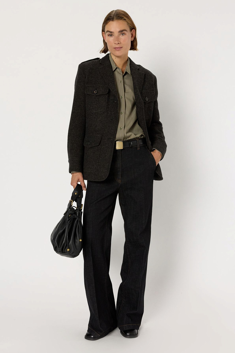 CALLY - Прямые джинсы с контрастной строчкой