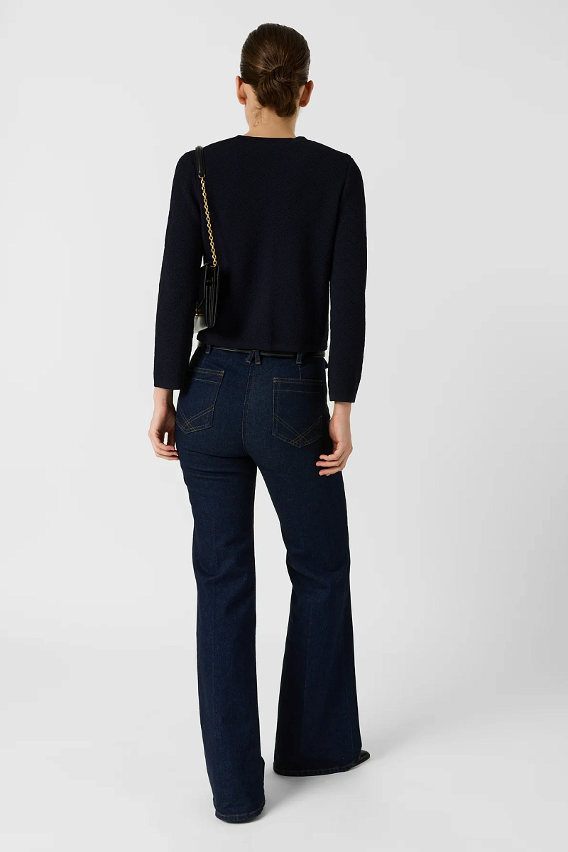 LUBNA - Синий ажурный короткий кардиган