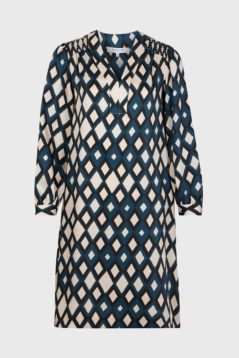 JEMY - Мини-платье прямого кроя с ромбовидным принтом