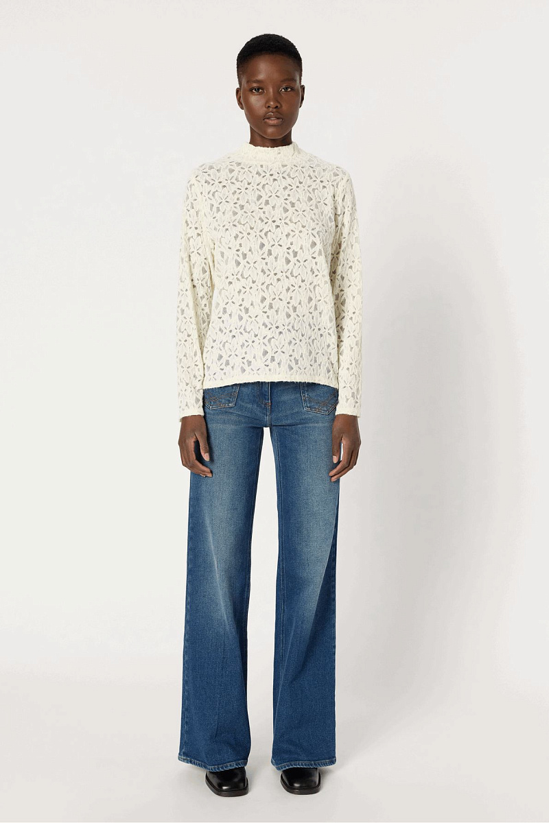 HARMONIE - Тонкая кружевная водолазка с высоким воротником