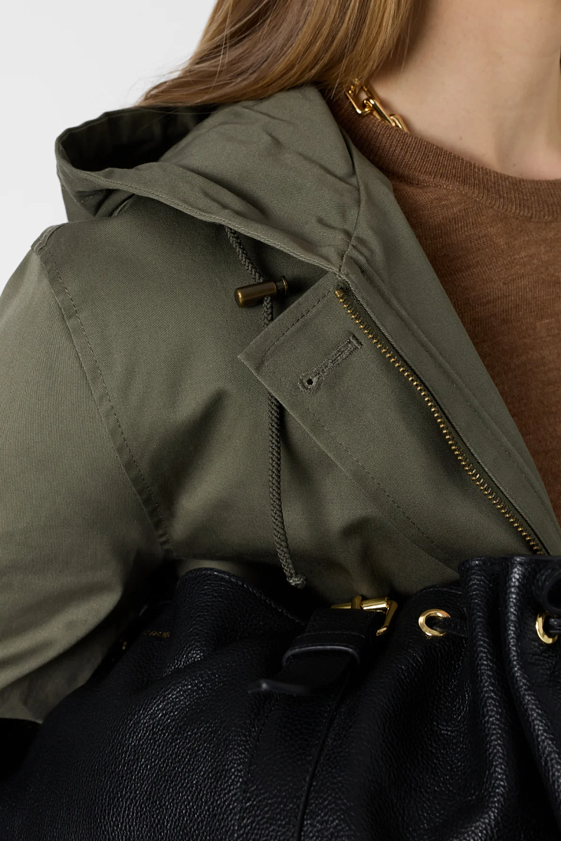 JANAYA - Хлопковая парка с капюшоном в цвете хаки