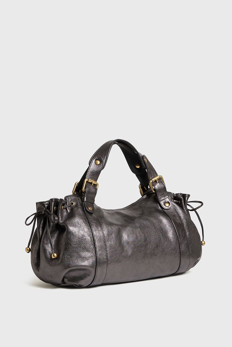 24H - Сумка из кожи с эффектом металлик