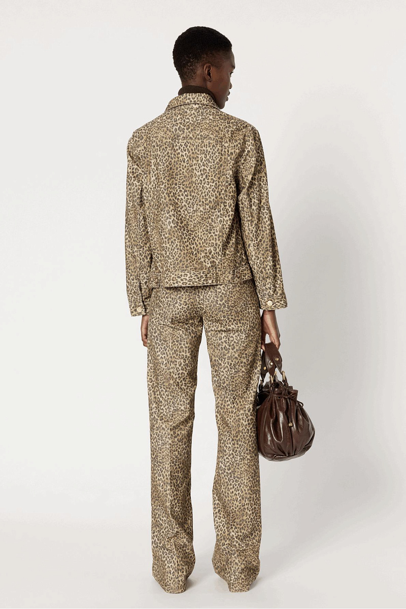 NERINE - Укороченная бархатная куртка с леопардовым принтом