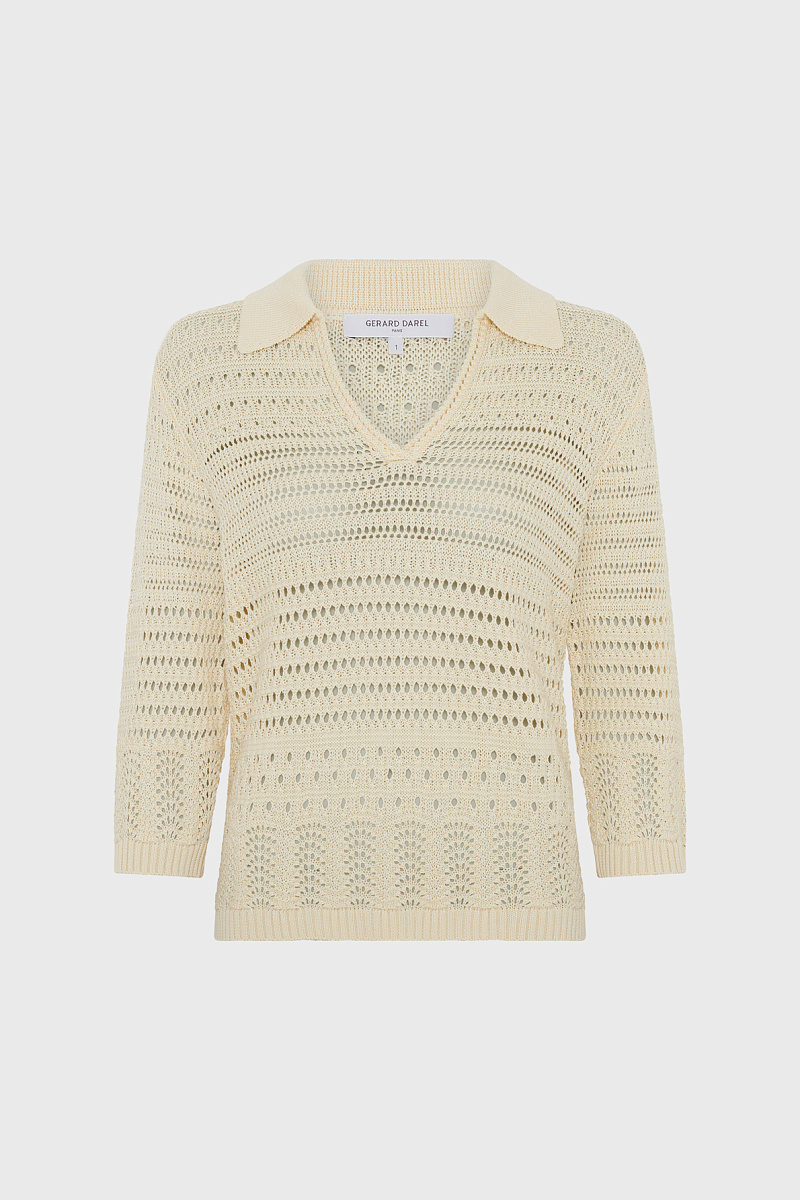 LAYLA - Бежевая вязаная поло-рубашка