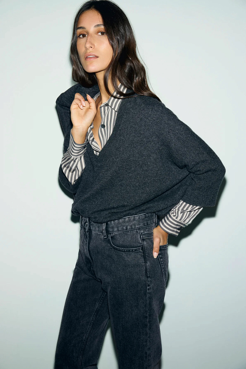 RESA - Темно-серый пуловер из 100% кашемира