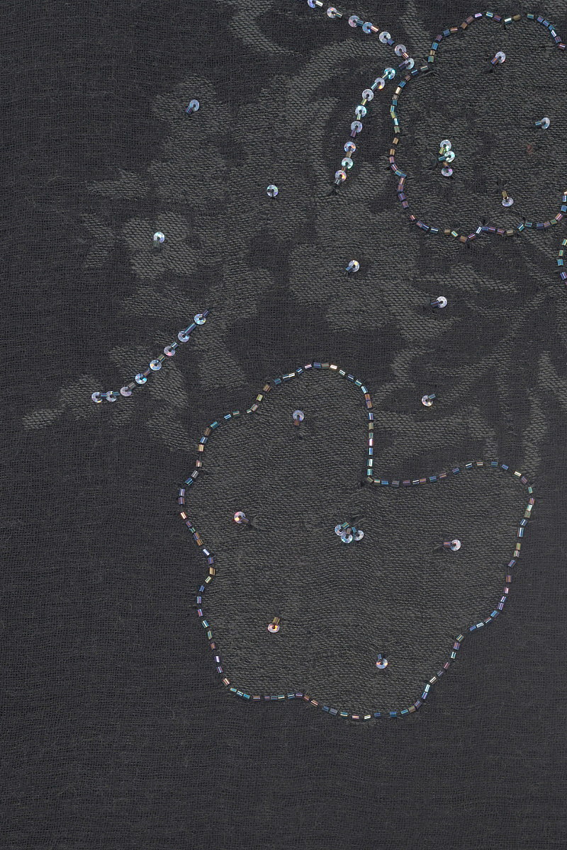 ROSETTA - Шарф из 100% шерсти с растительным узором и бисером