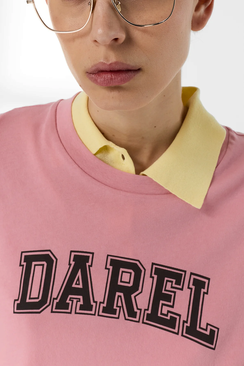 MELLY - Розовая футболка из хлопка с надписью