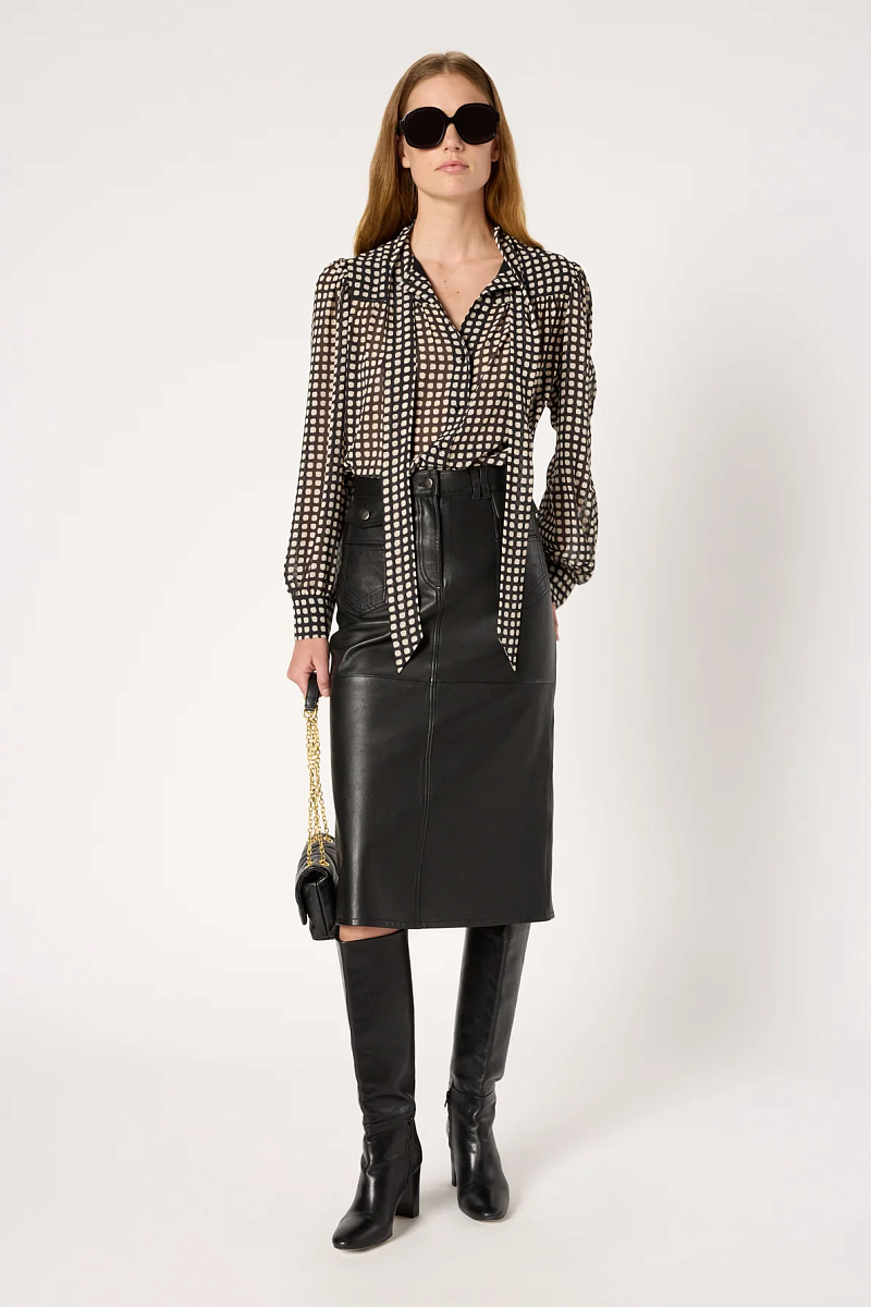 EMMA - Прямая юбка из натуральной кожи