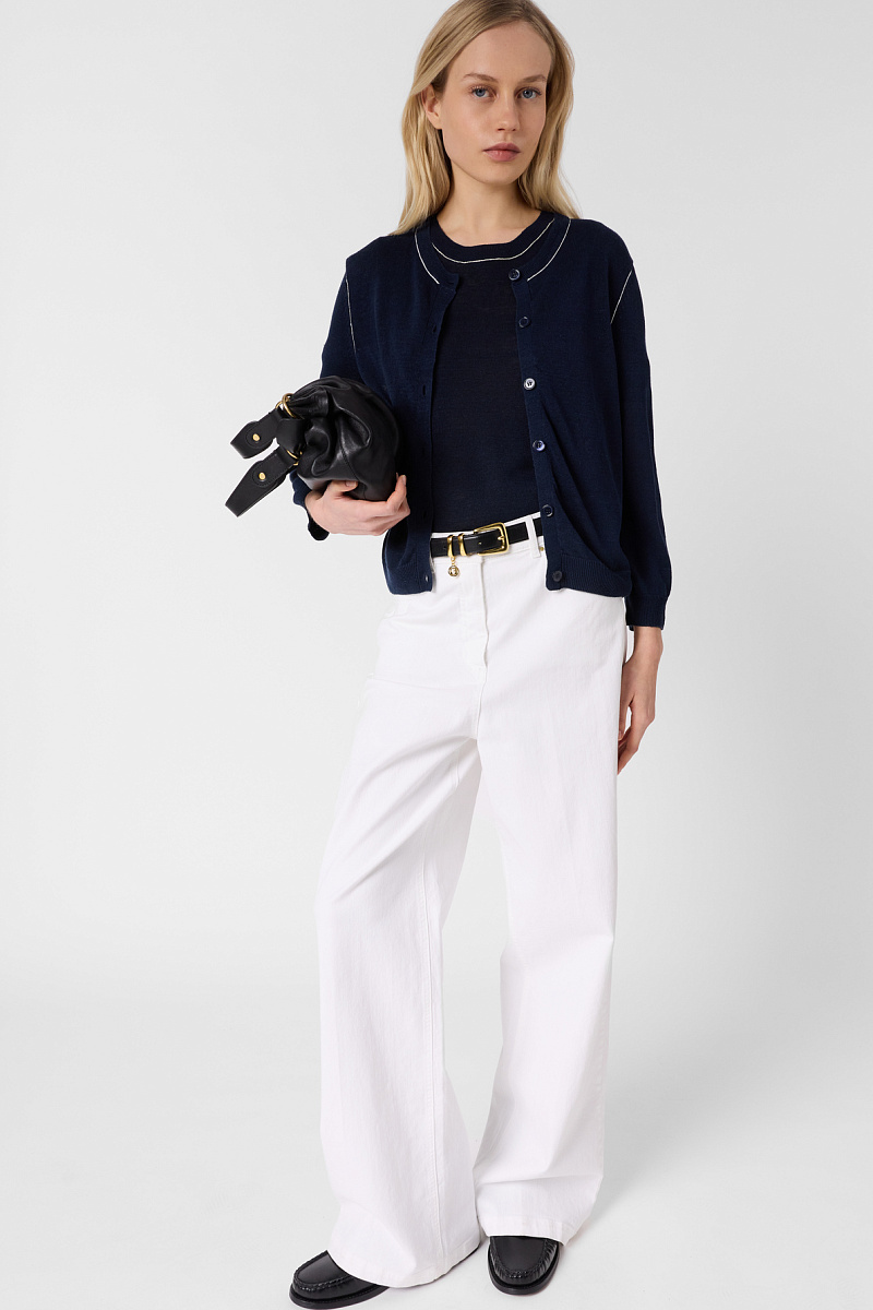 LORYS - Синий кардиган из смесового льна