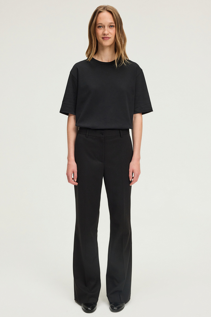 CLARAINE - Костюмные брюки в тонкую полоску с люрексом