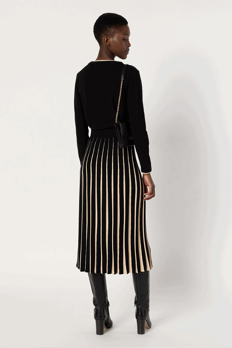 BIBIANE - Плиссированная контрастная юбка-миди