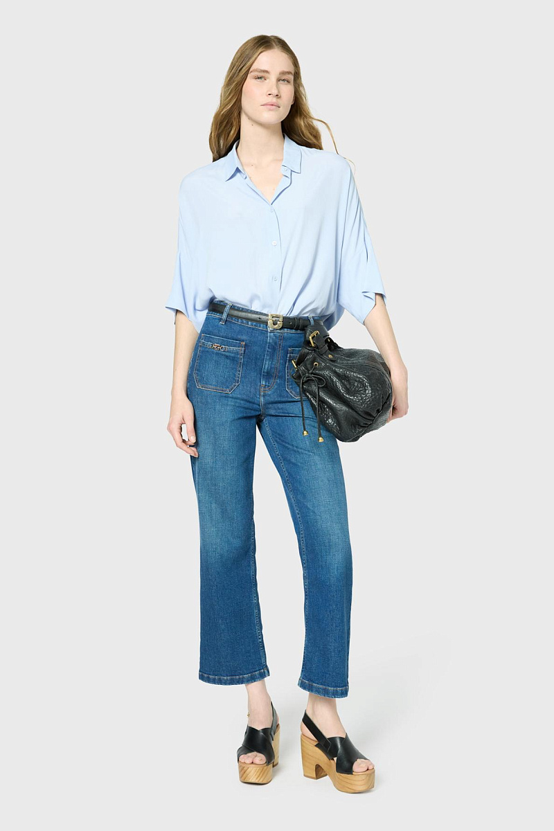 Однотонная блуза