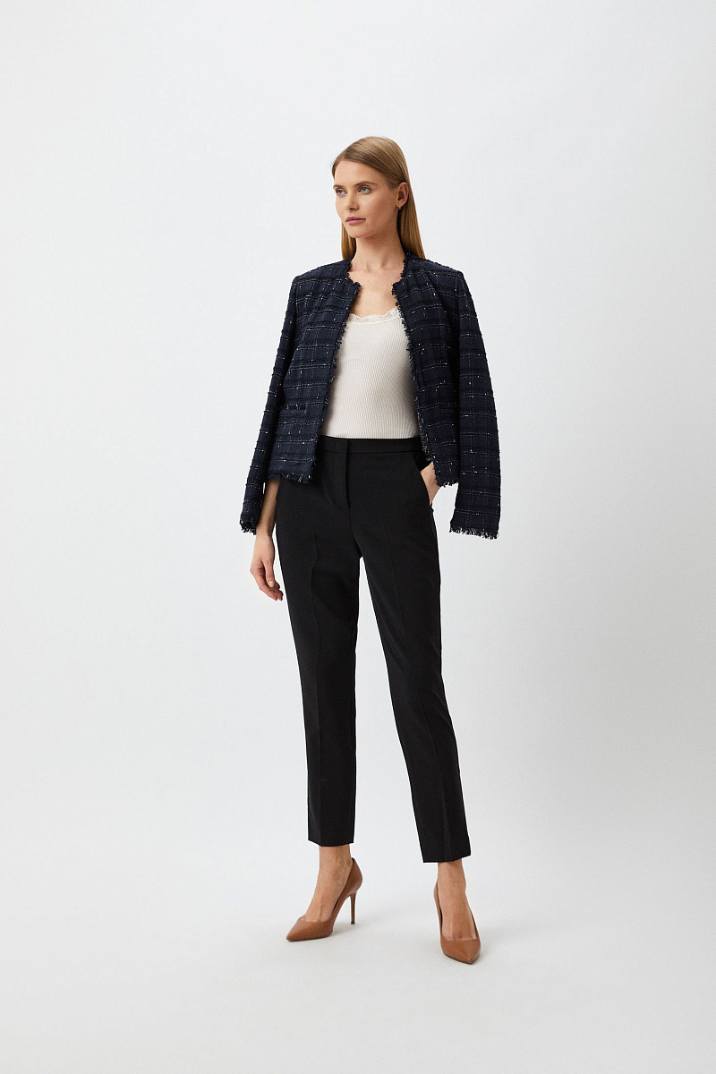 Шелковый топ с кружевом в рубчик