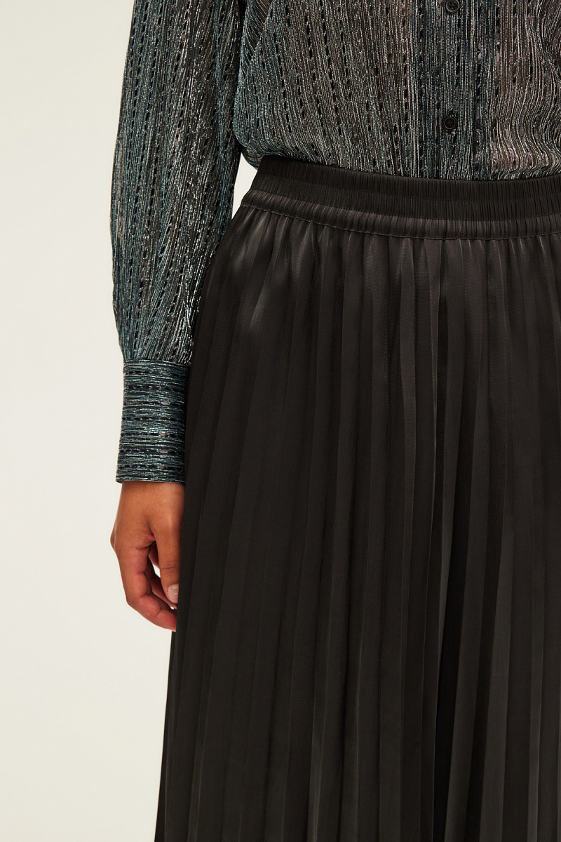 CELIA - Плиссированная юбка-миди из сатина