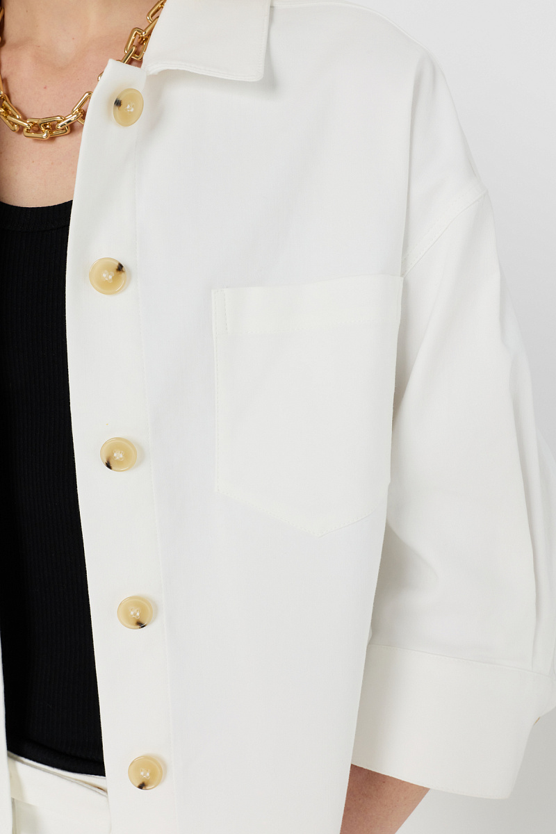 TENYA - Белая рубашка из хлопка на пуговицах