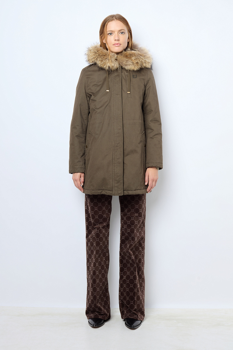 LOUCINE - Хлопковая парка средней длины с капюшоном