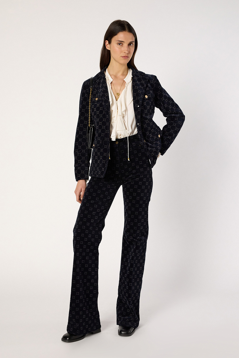 ANNA - Брюки из бархата с монограммой ANNA - Брюки из бархата с монограммой