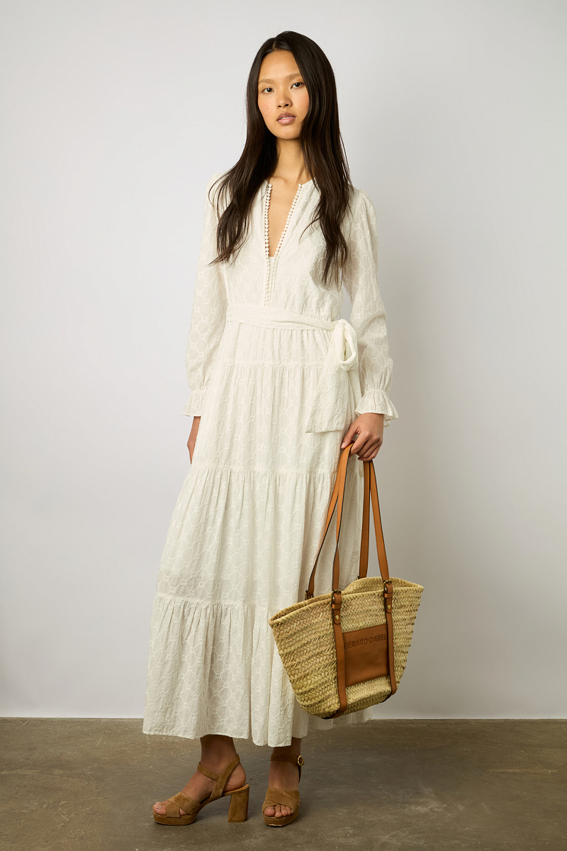 ETANN - Макси-платье белого цвета с вышивкой