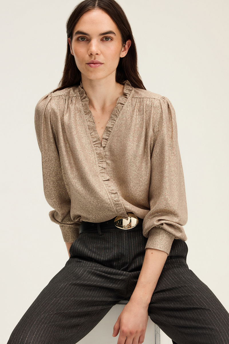 ARIANNE - Золотистая блуза с оборками