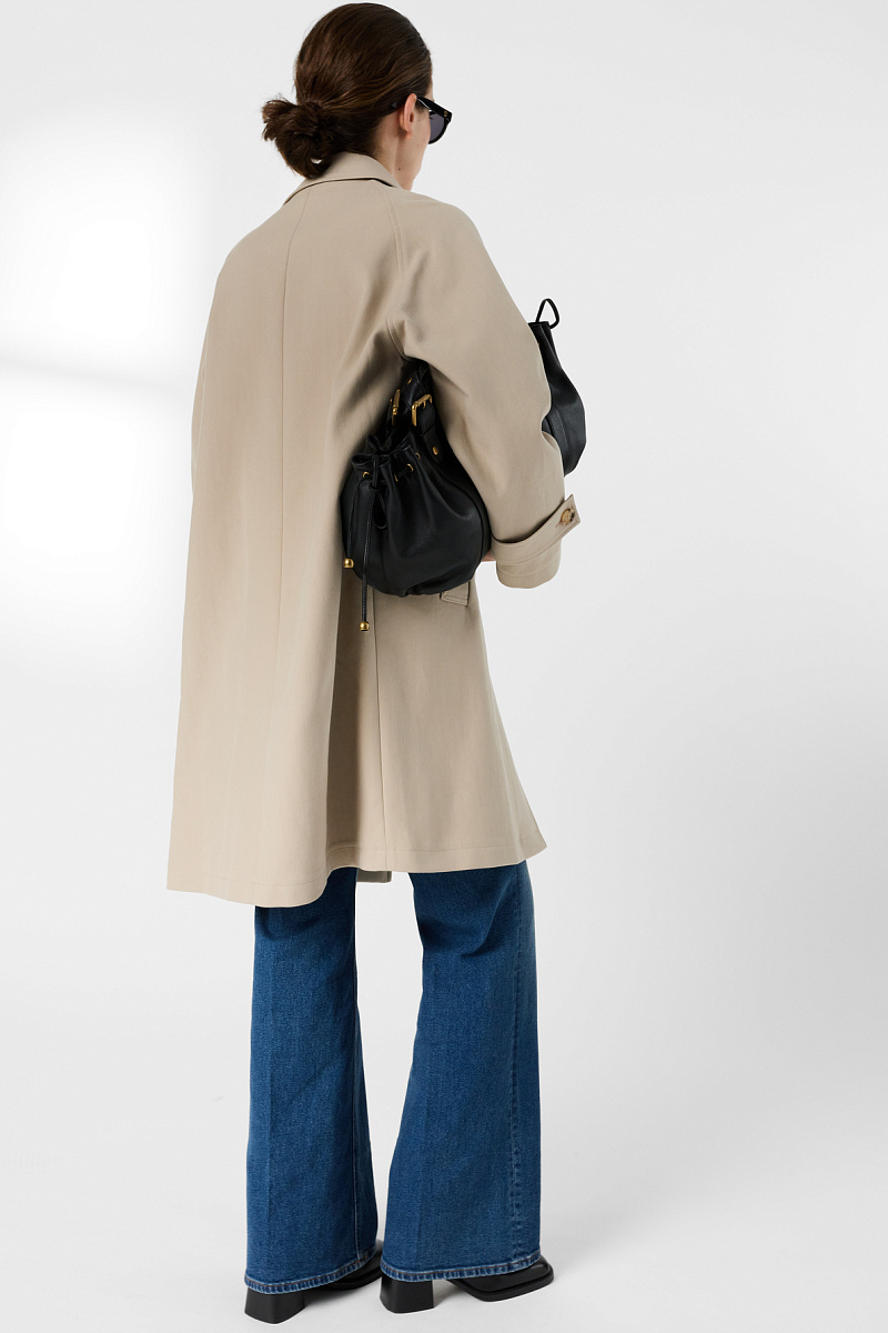 PARISA - Бежевый прямой тренч из хлопка