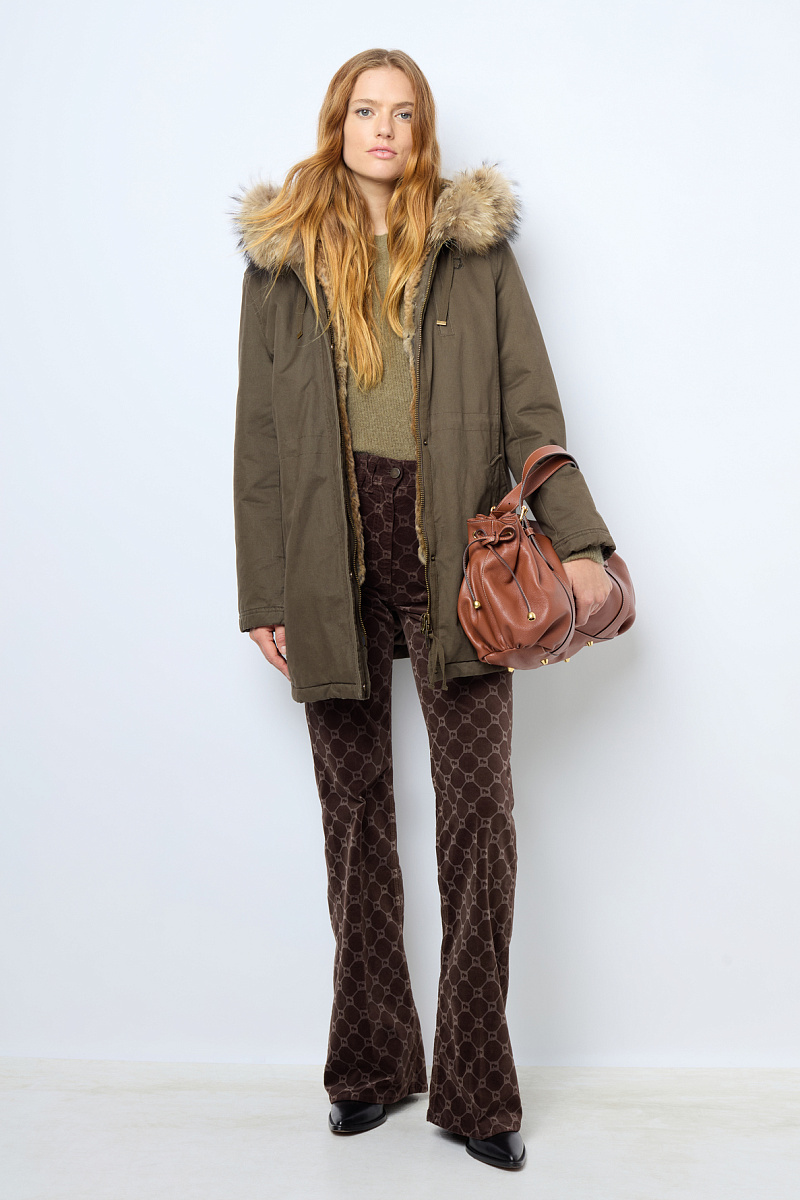 LOUCINE - Хлопковая парка средней длины с капюшоном