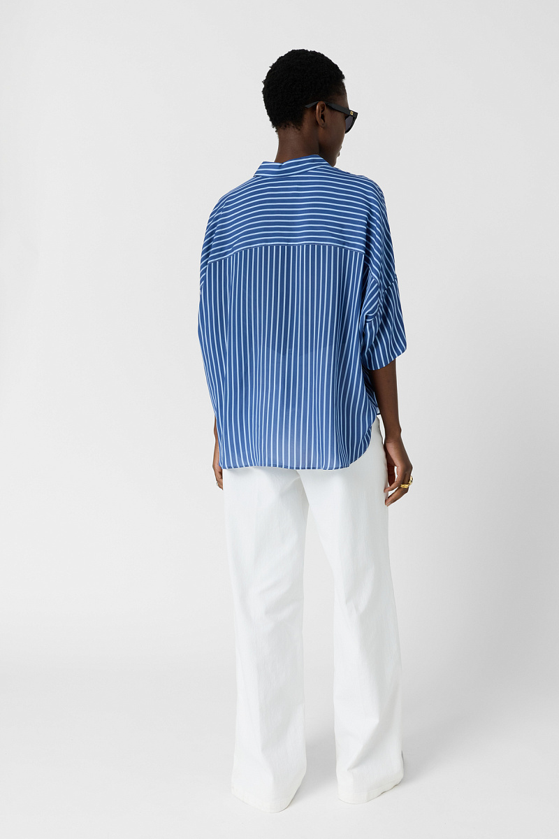 CRISSY - Свободная футболка в полоску в цвете индиго