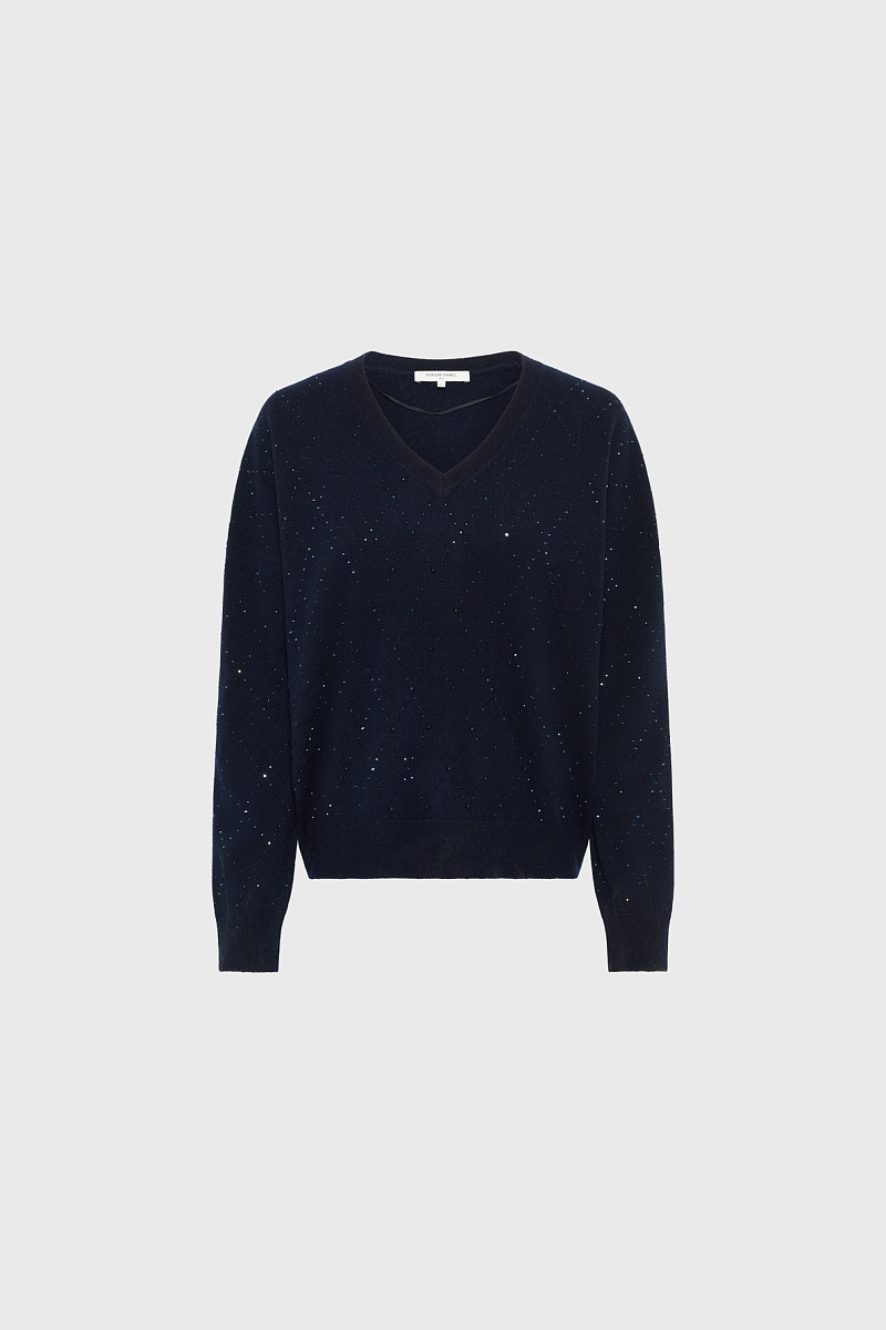 EDWIGE - Шерстяной свитер с V-образным вырезом и стразами