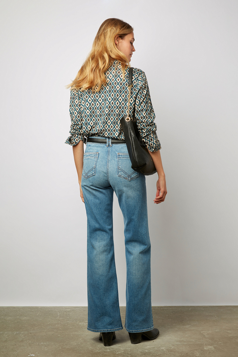 ABIGAEL - Рубашка с ромбовидным принтом из хлопка